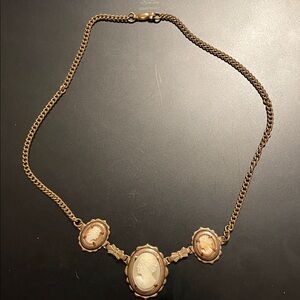 Victorian Era Triple Cameo Necklace